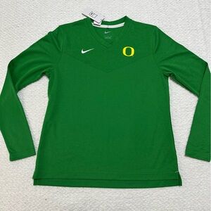 NWT Nike Oregon Ducks Sideline Long Sleeve V-Neck Tee Dri-Fit Shirt Women's M